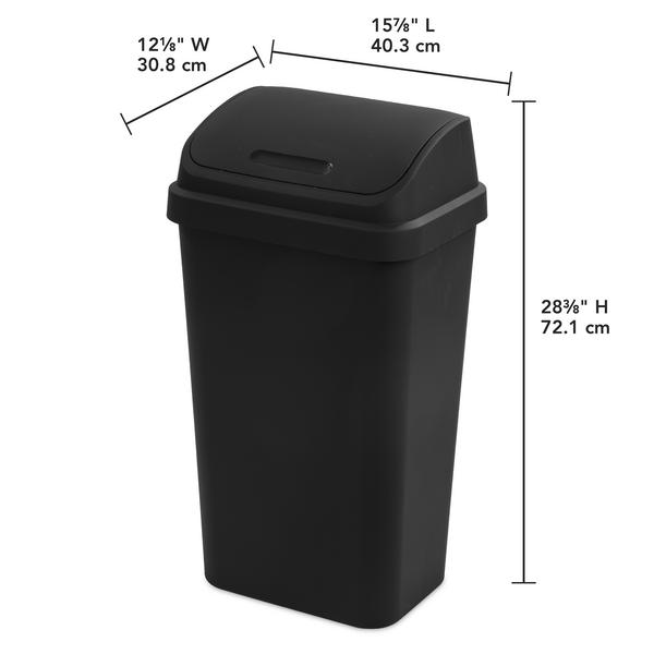 13 gallon swing top trash can