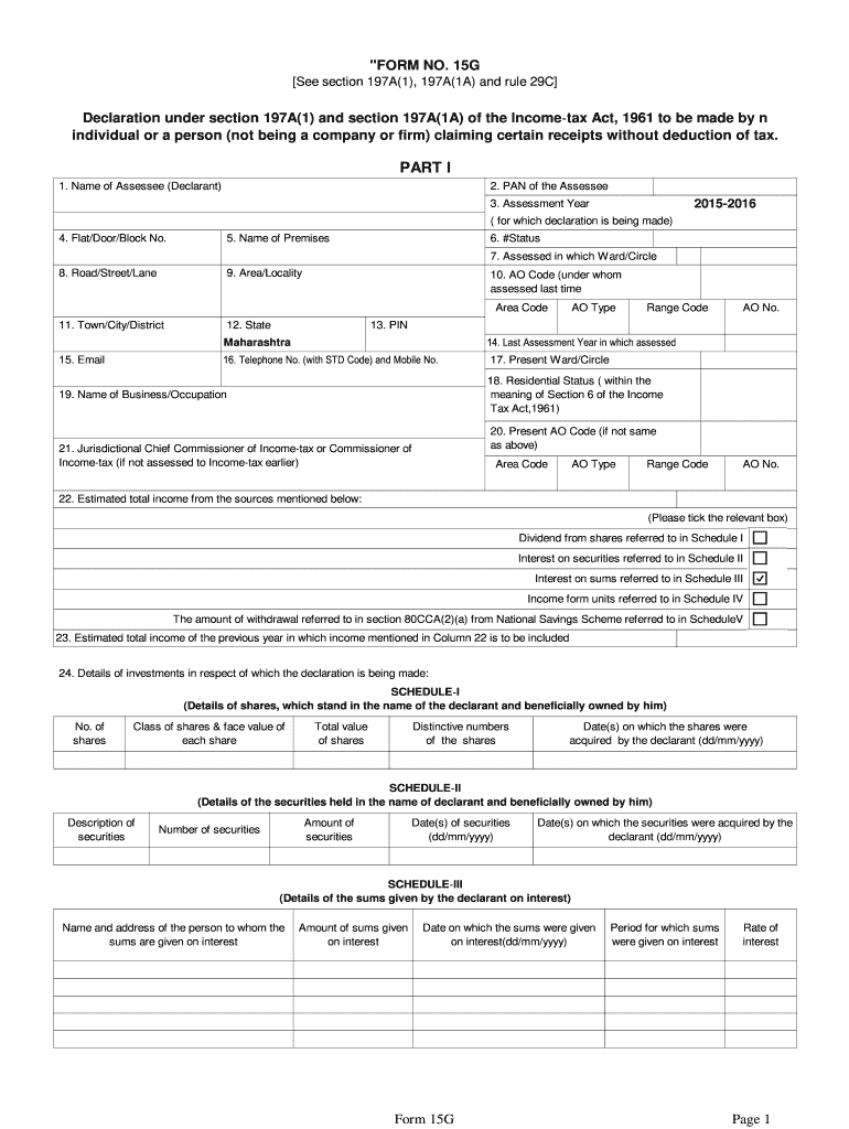 form 15g fillable