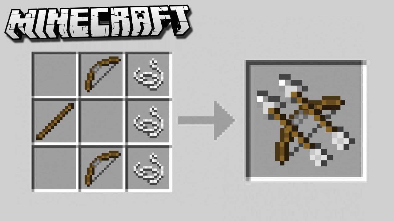 minecraft bow and arrow recipe