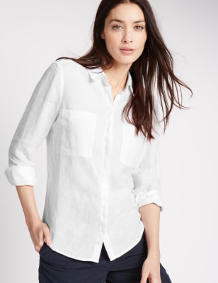 marks spencer linen tops