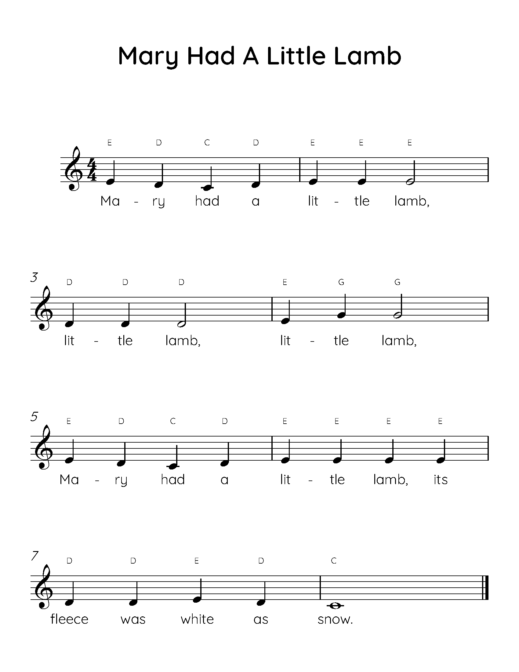 easy piano songs sheet