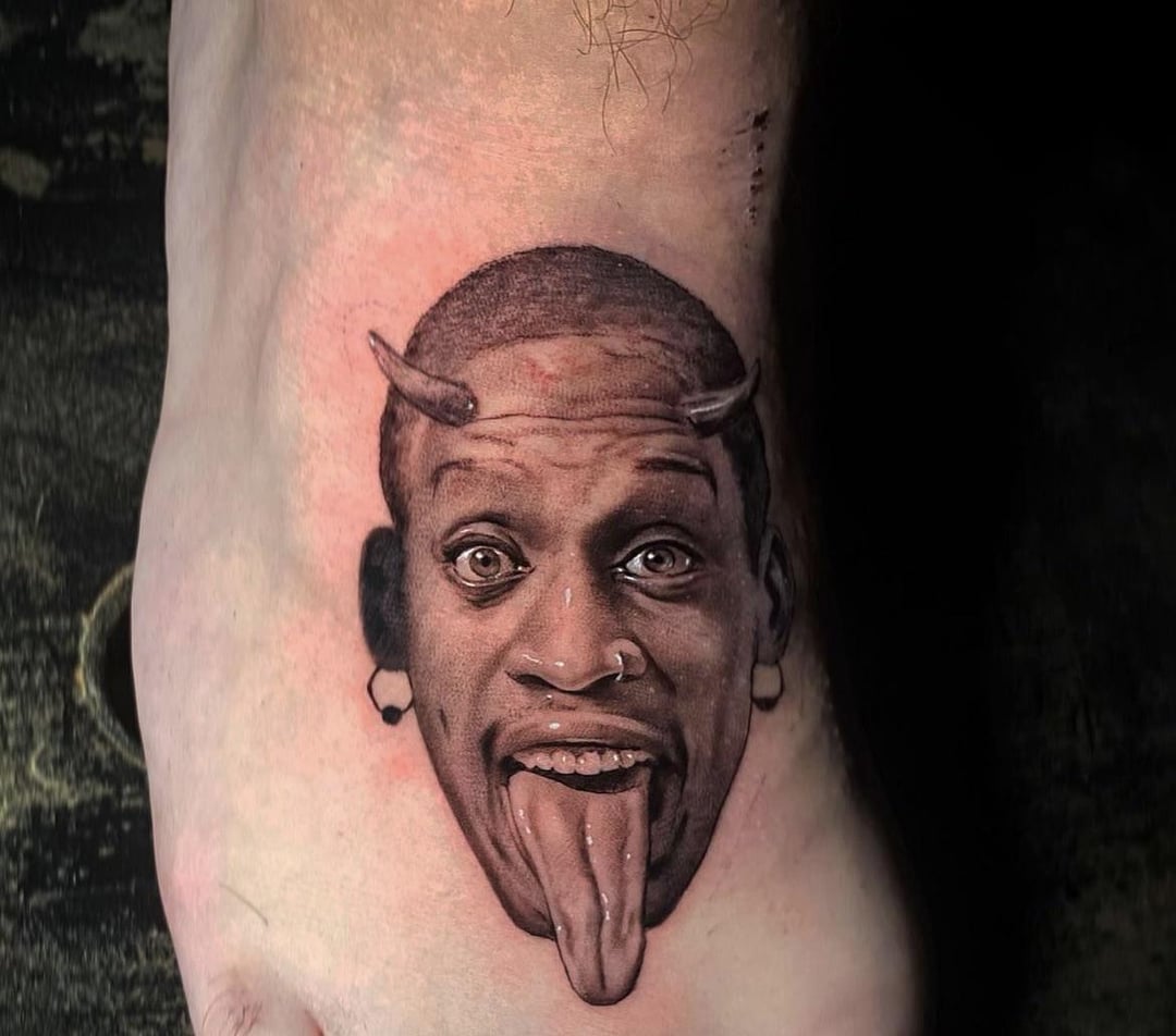 dennis rodman face tattoo