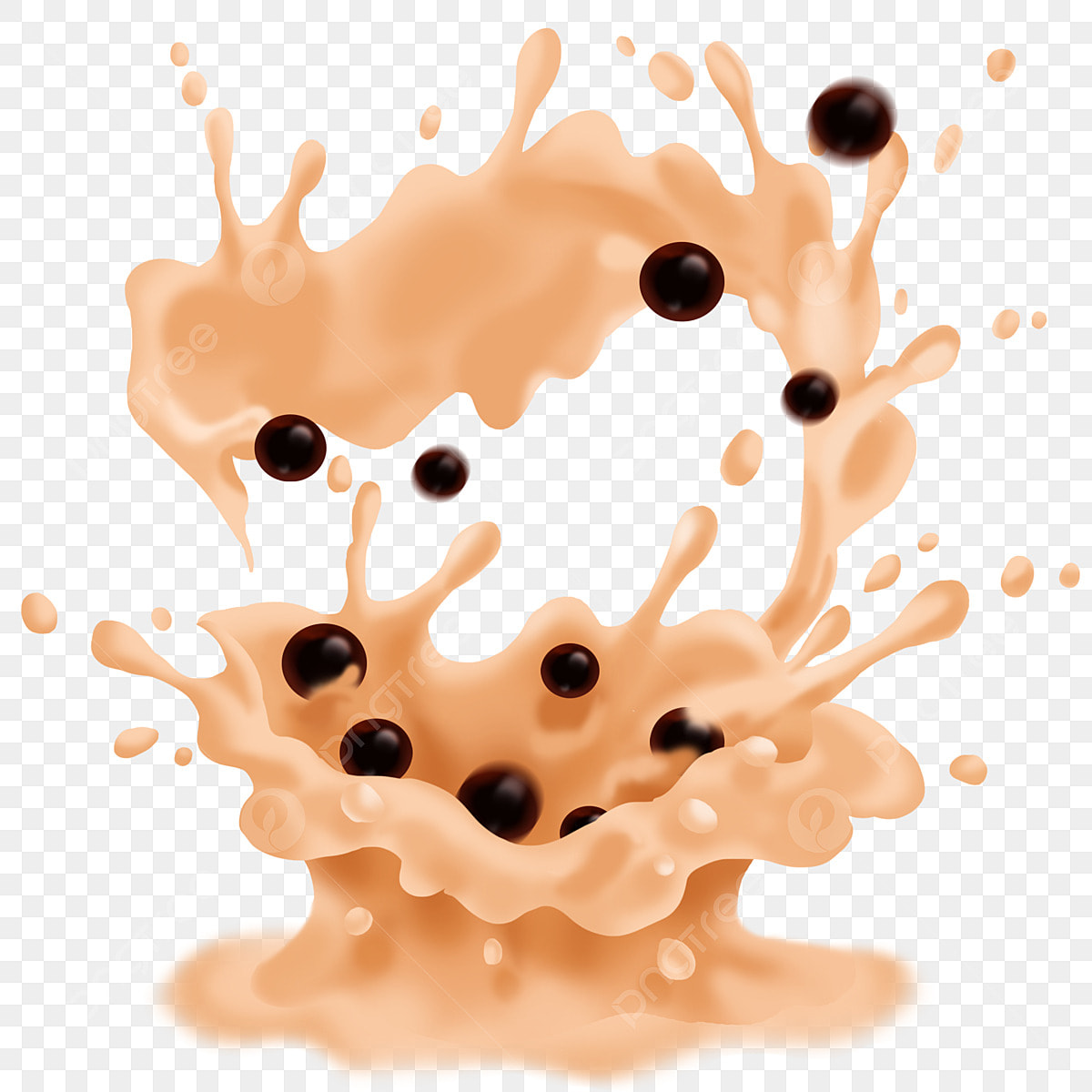 milk tea splash png