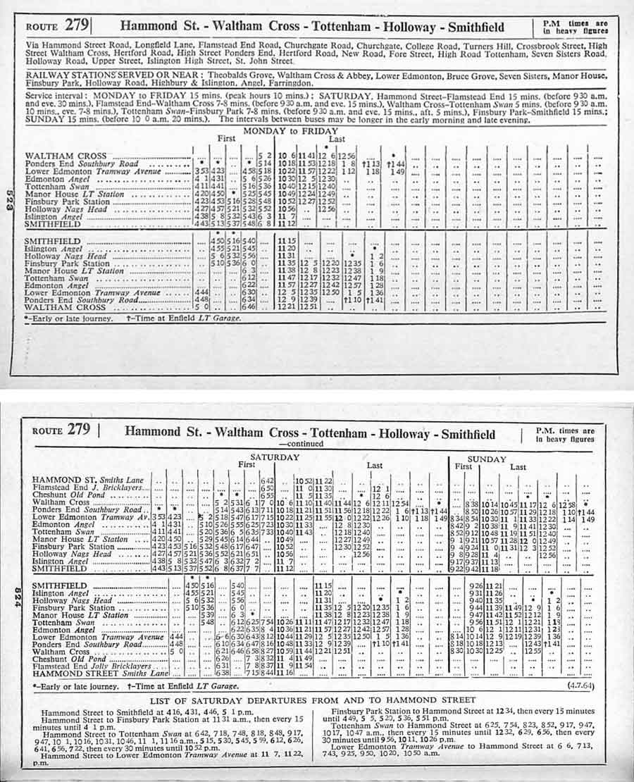 279 bus route timings