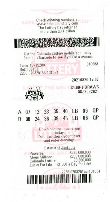 colorado winning lottery numbers