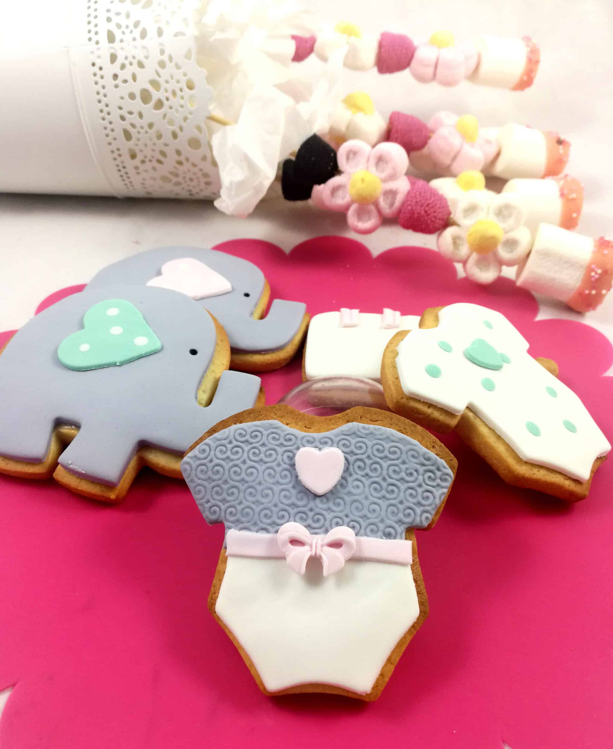 galletas decoradas con fondant para baby shower