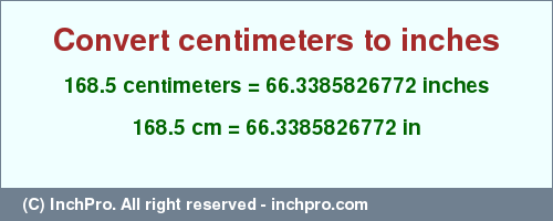 168.5 cm to inches