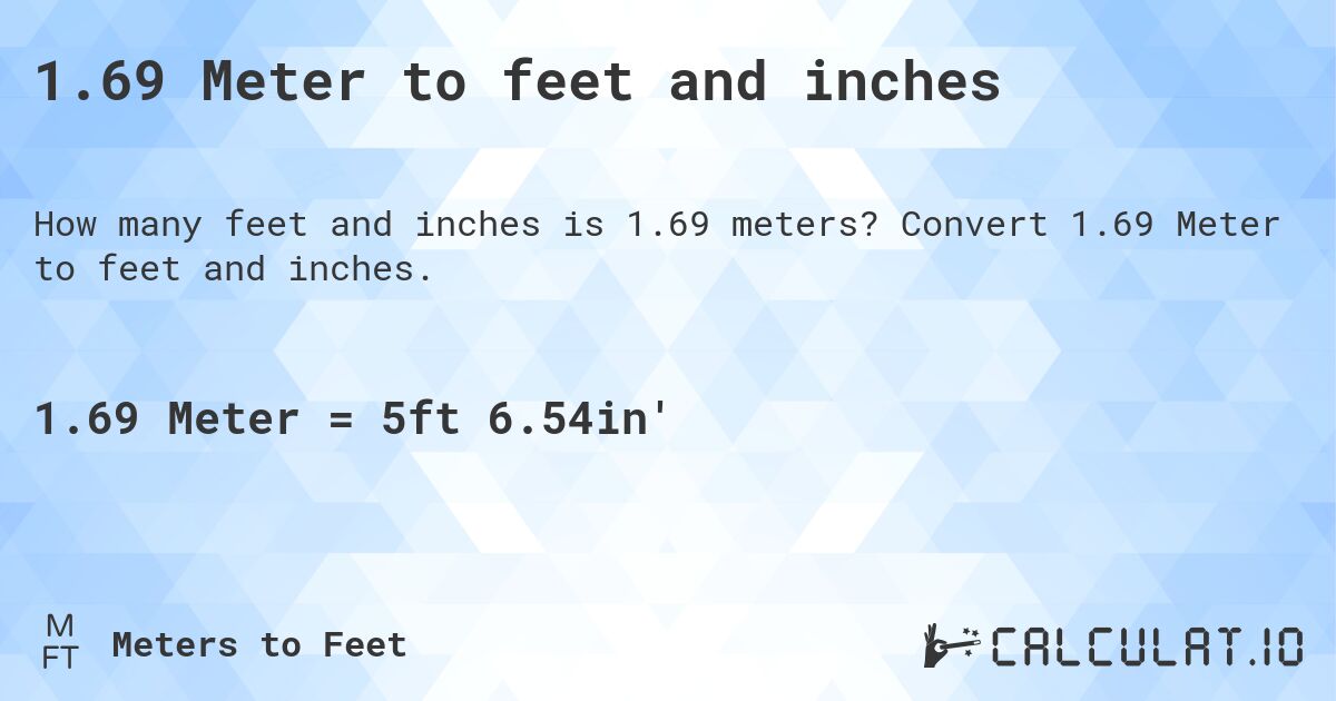 1.69 m height in feet