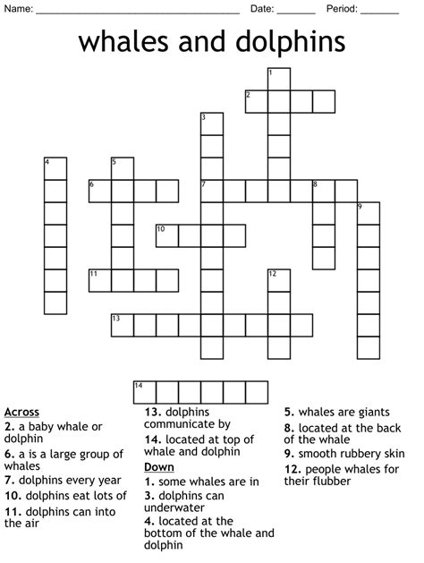 group of whales crossword clue