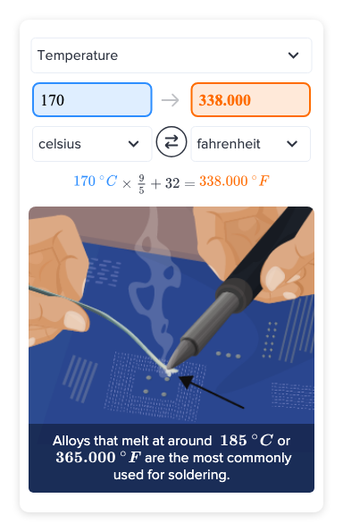 170 celsius to fahrenheit