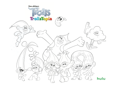 trolls coloring book pages