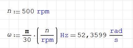 converting from rpm to rad/s