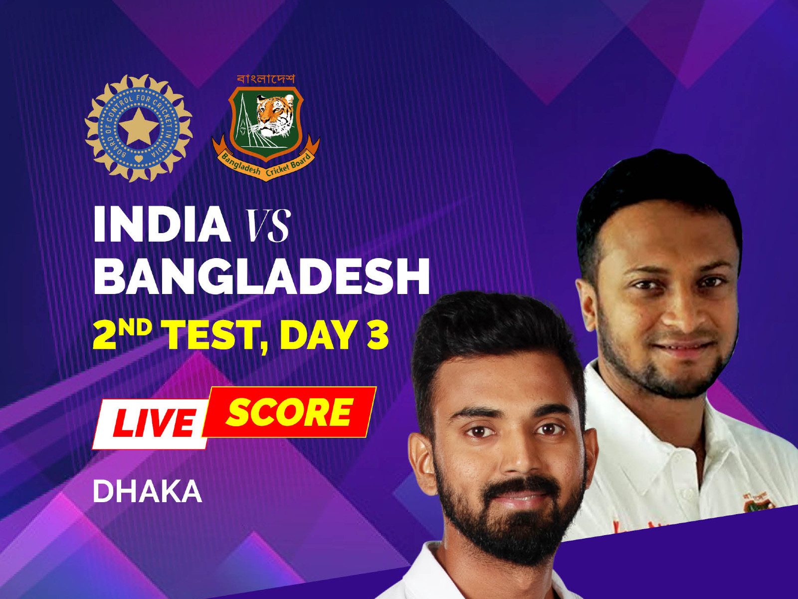 india vs bangladesh second test live score