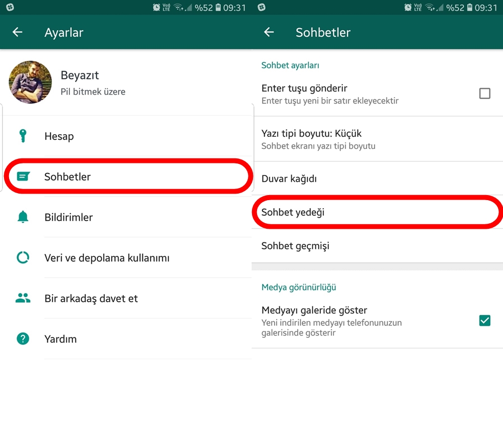 google drive dan whatsapp mesajlarını okuma