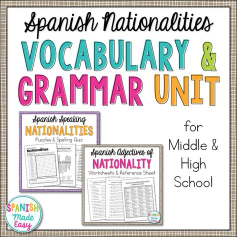 adjectives of nationality in spanish worksheets