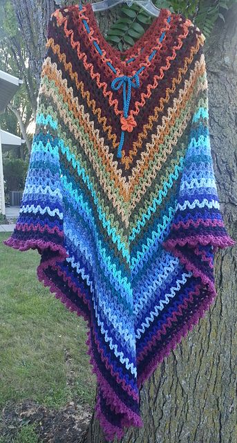 striped poncho crochet pattern