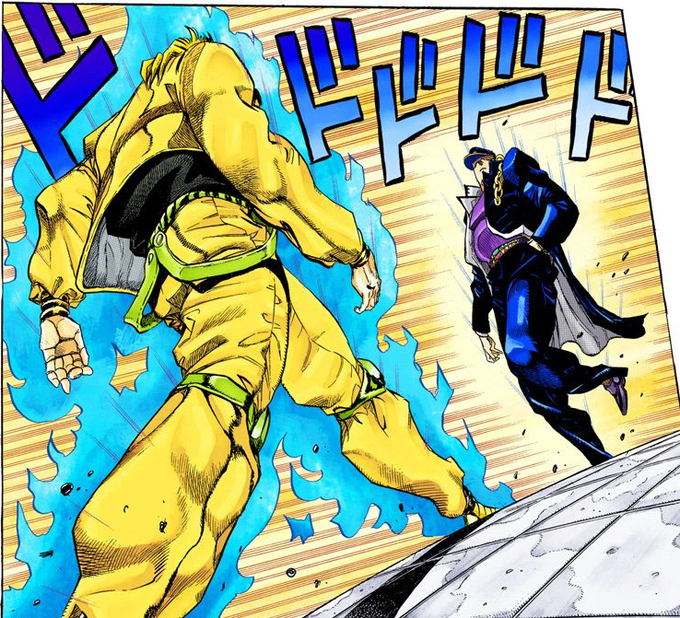 jotaro vs dio walk meme