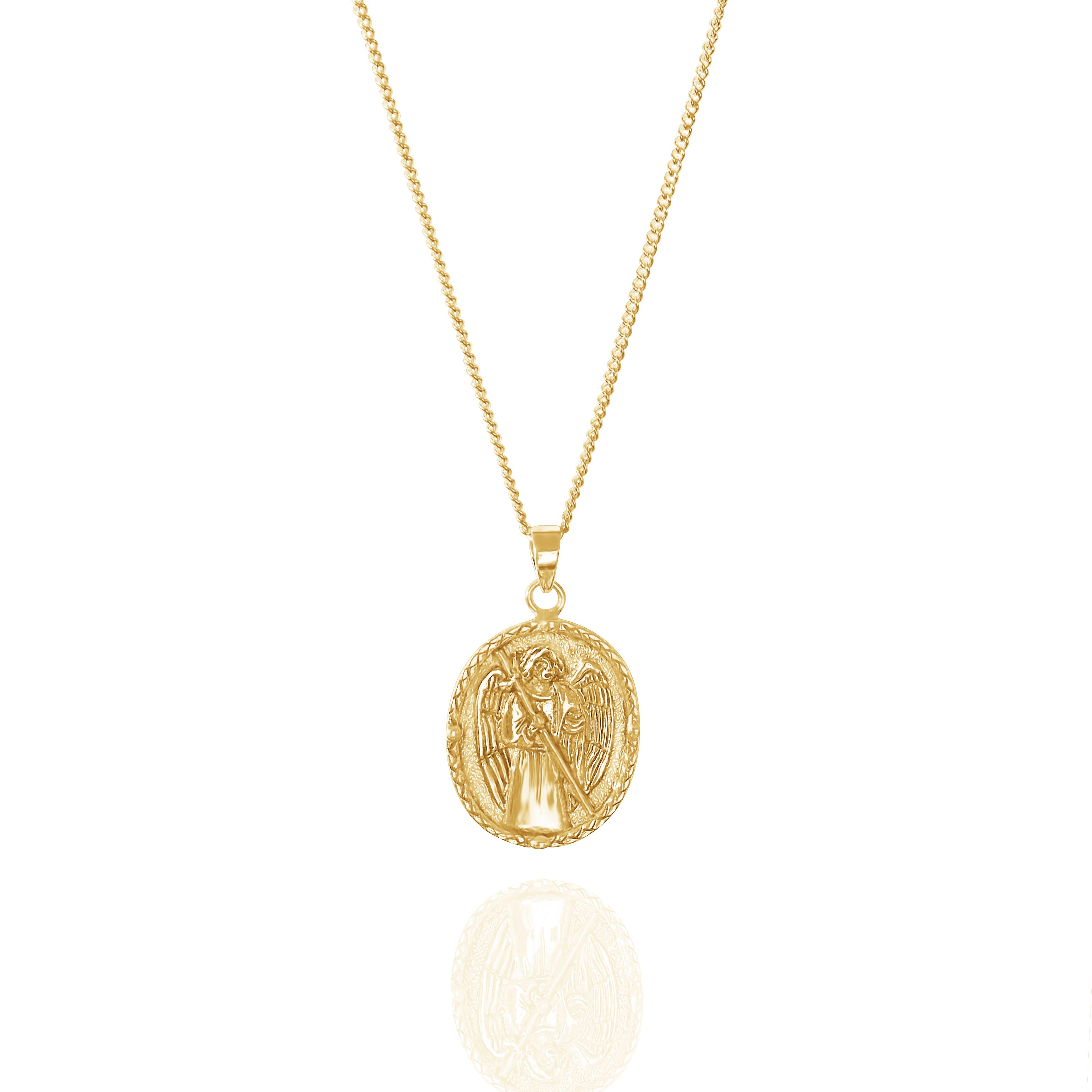 archangel raphael gold pendant