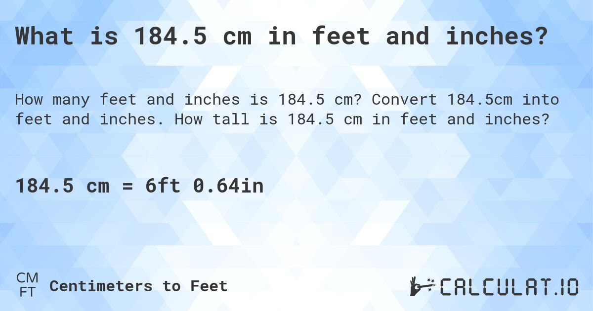 184.5cm in feet