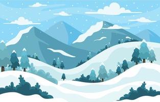 snowy mountains vector