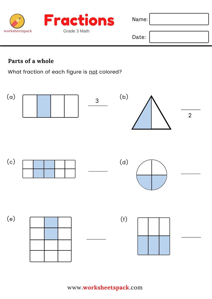 fractions year 3 worksheets