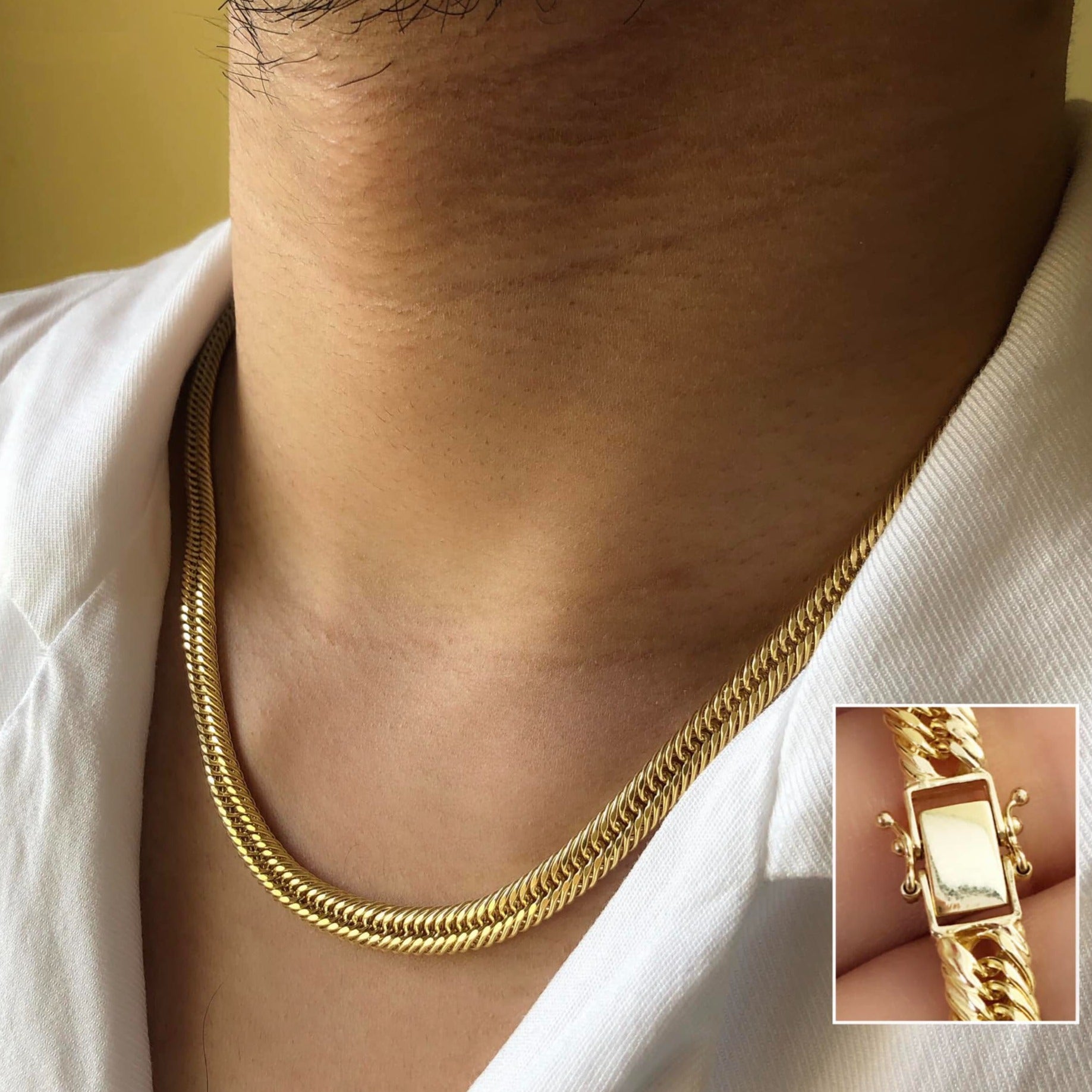 18k gold necklace mens