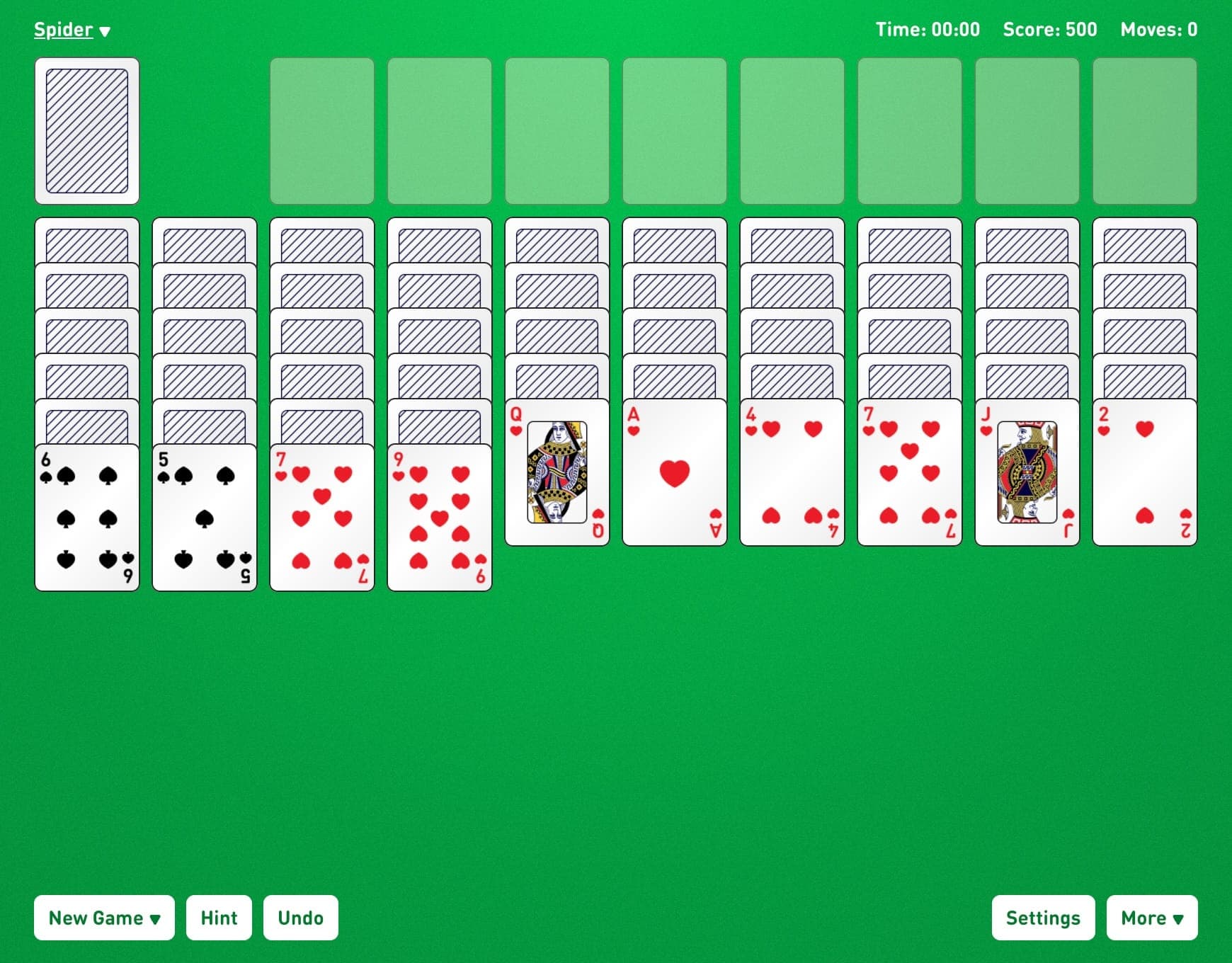 spider solitaire full screen free