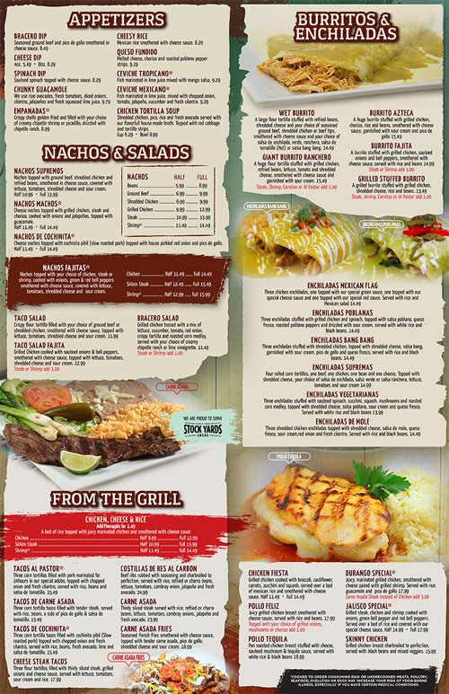 el bracero clarksville tn menu