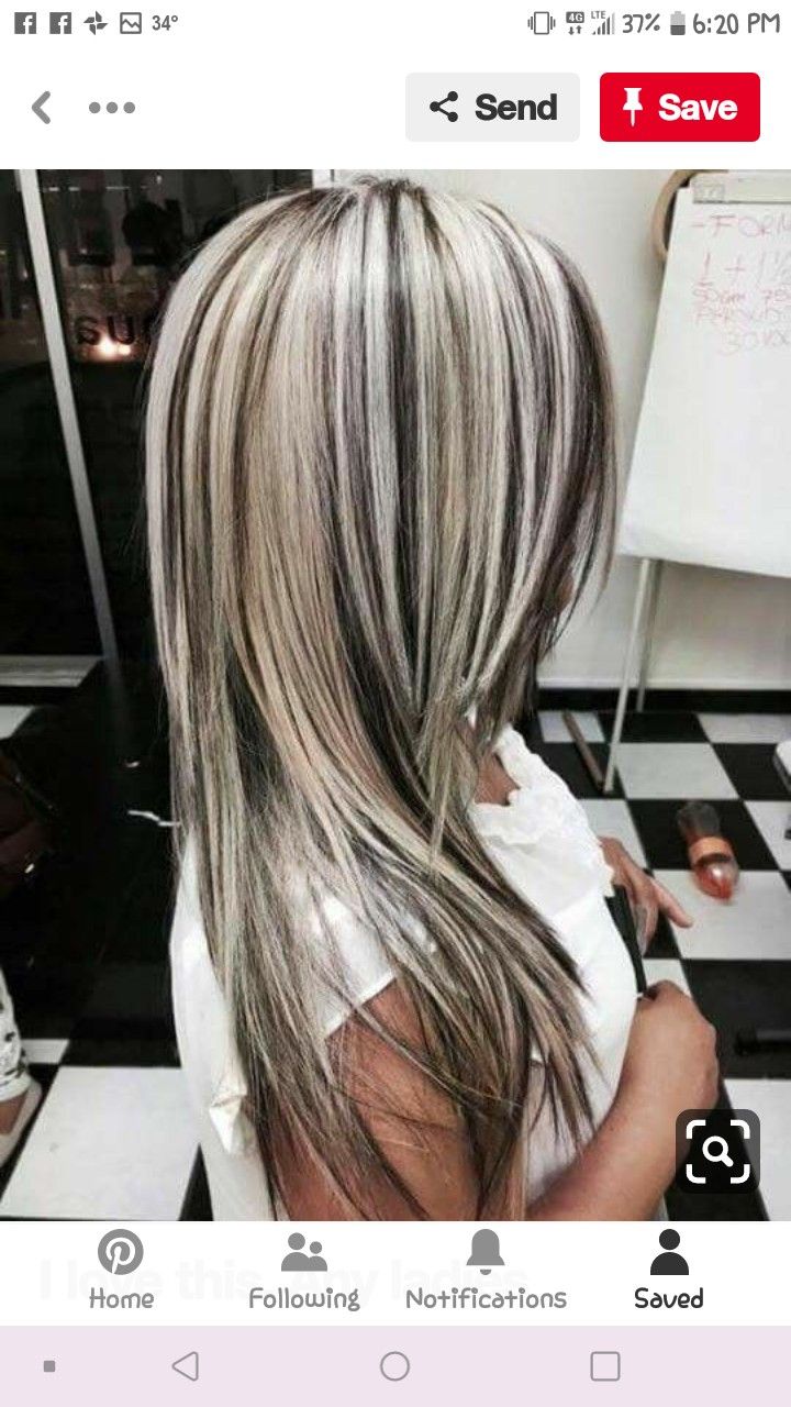 hair highlights black and blonde