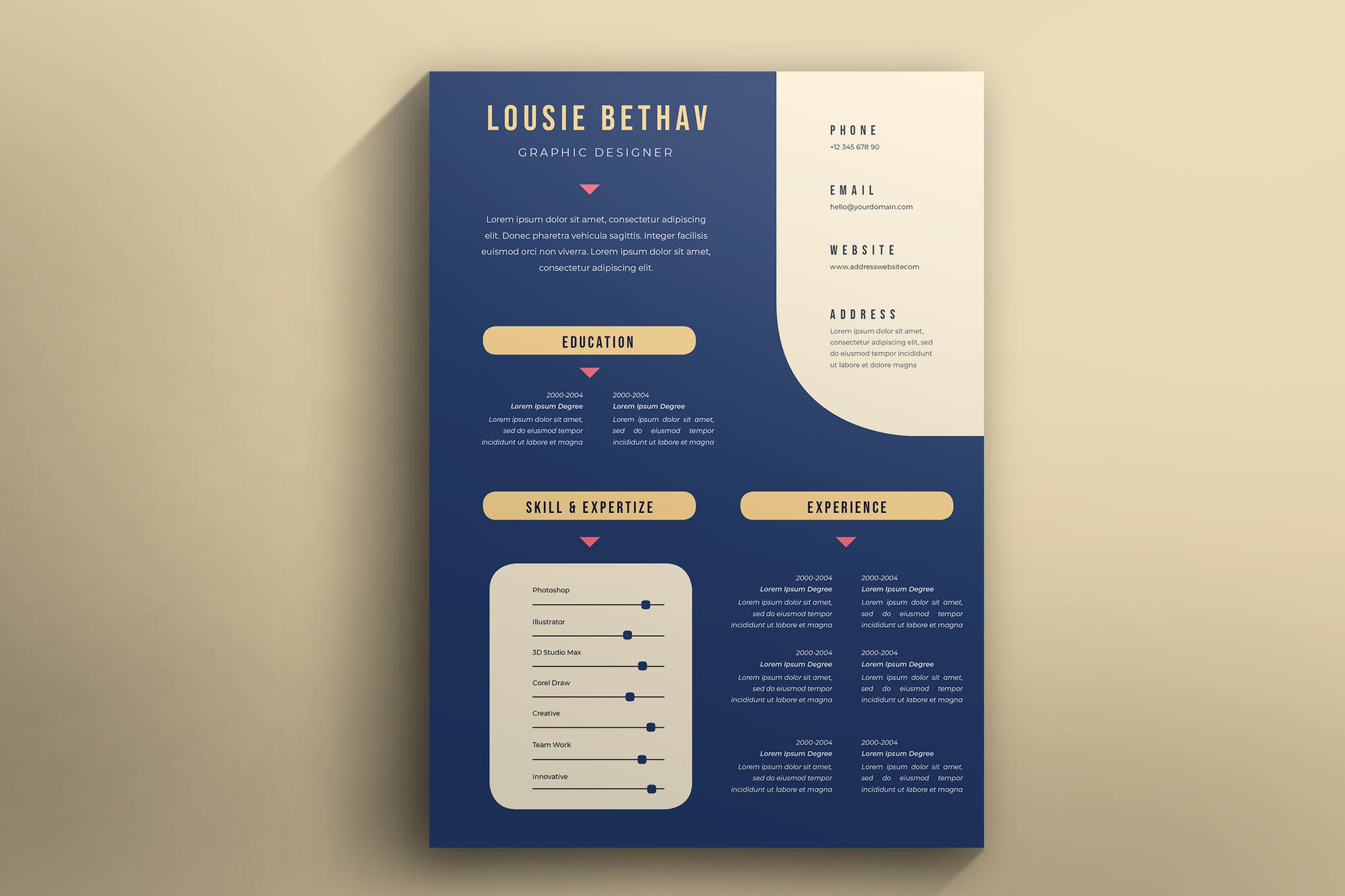 free indesign resume template