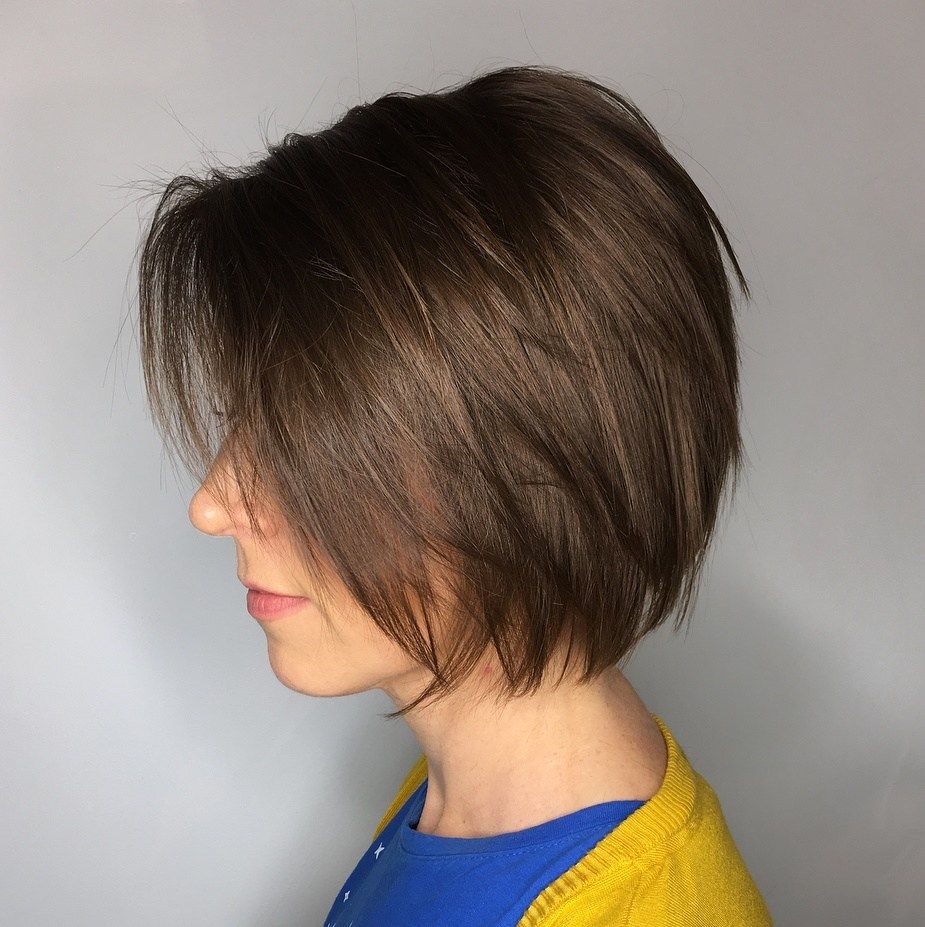 layered bob with fringe