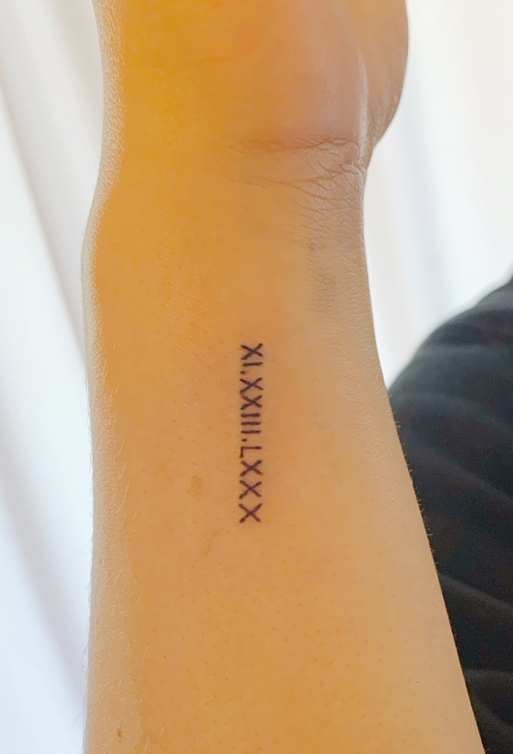 roman numeral birthday tattoo