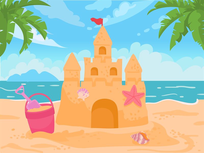 cartoon sand castle