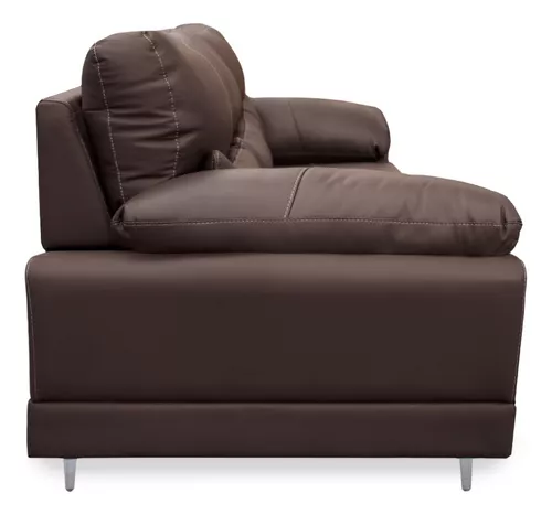 sofa de piel marron chocolate