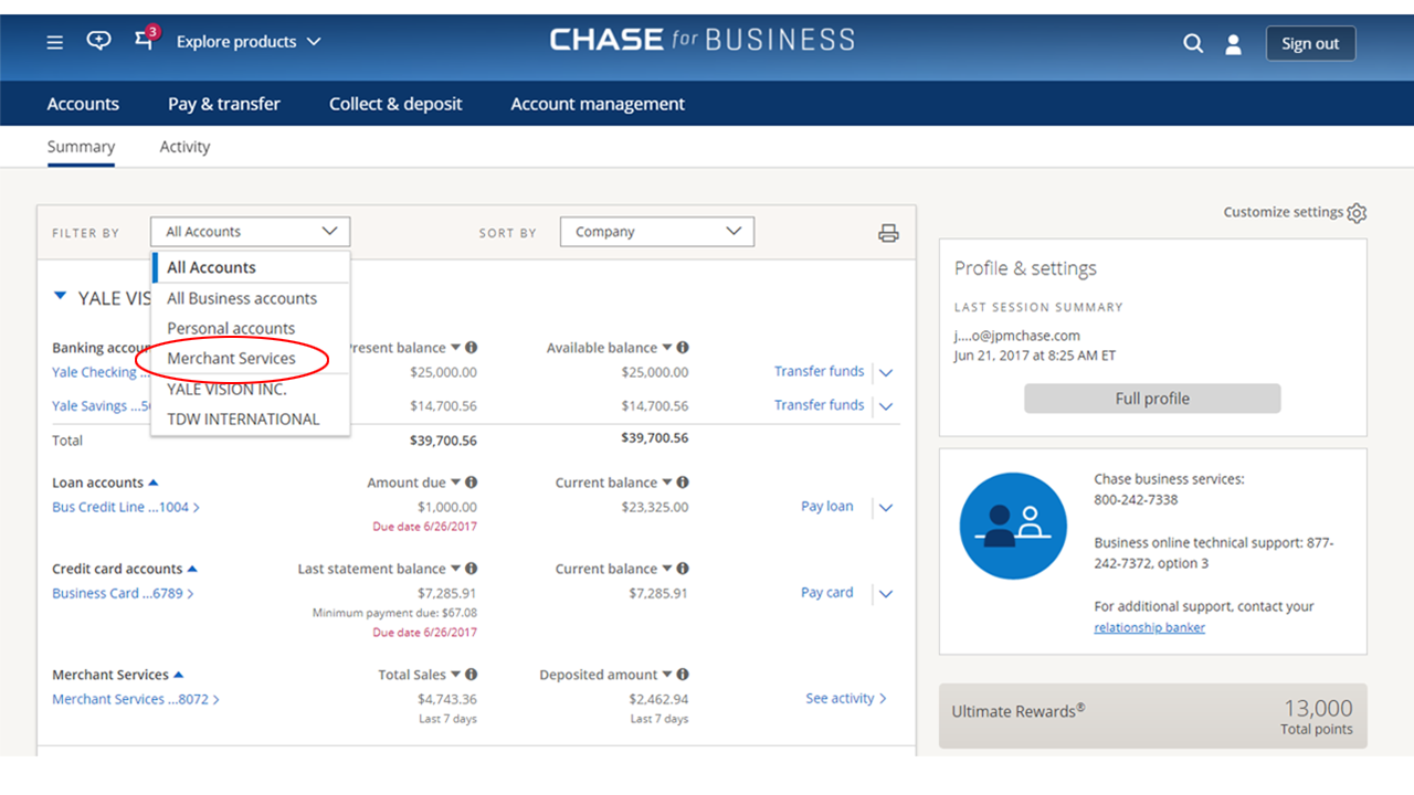 chase online banking customer service