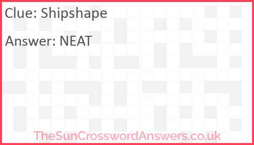 shipshape crossword clue