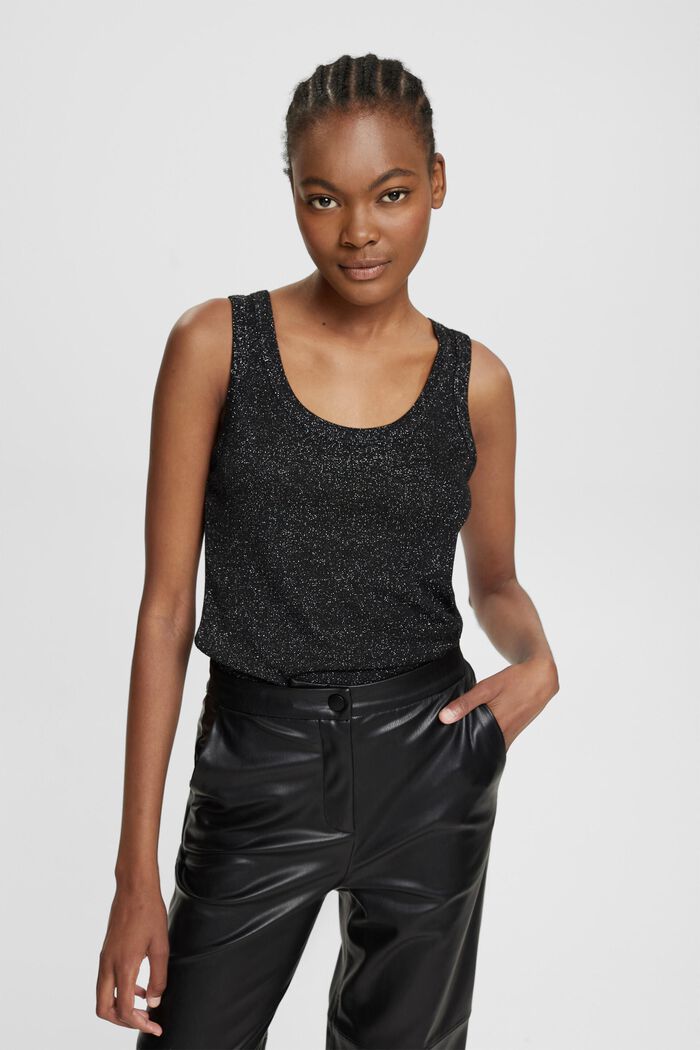 sleeveless glitter top