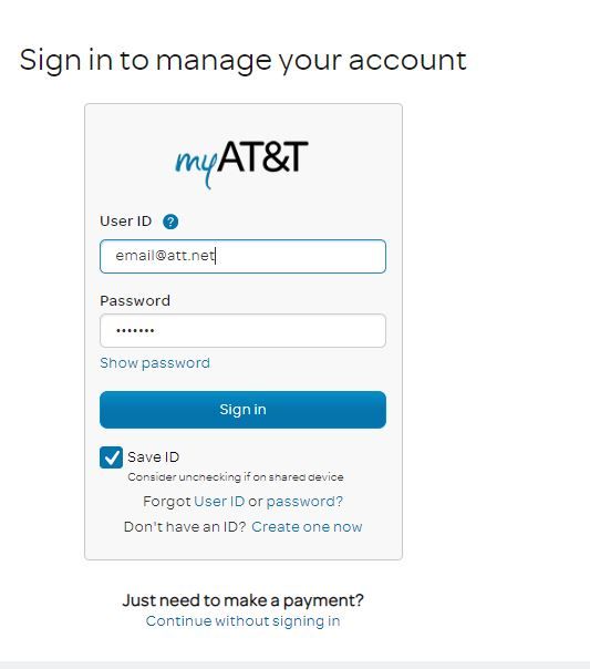 log into att