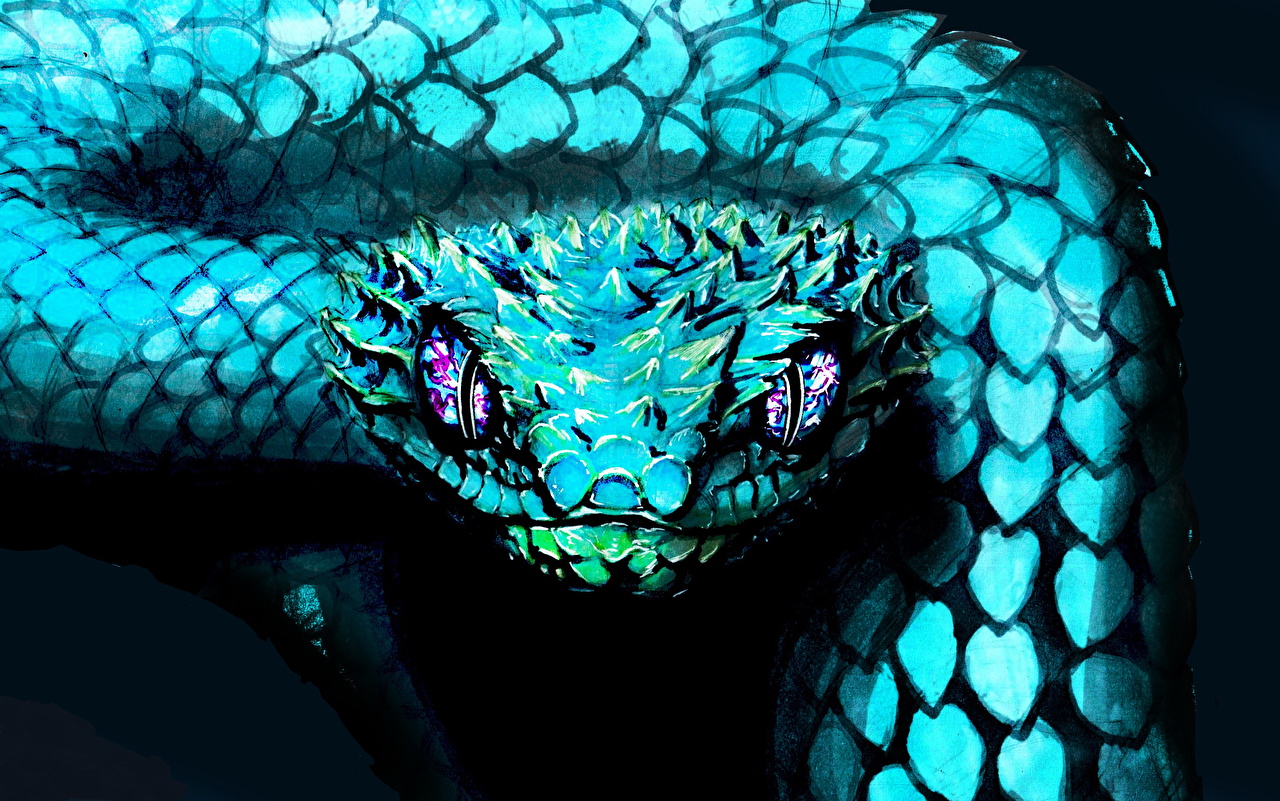 blue snake wallpaper