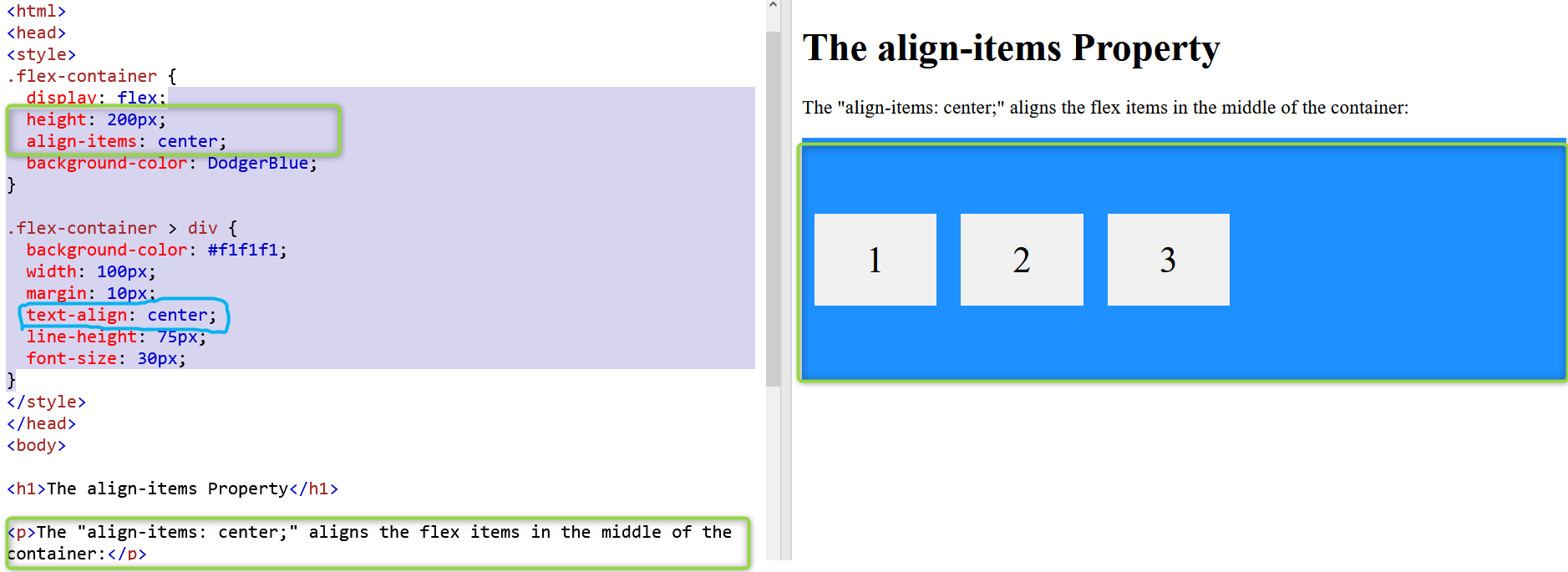 css flexbox w3schools