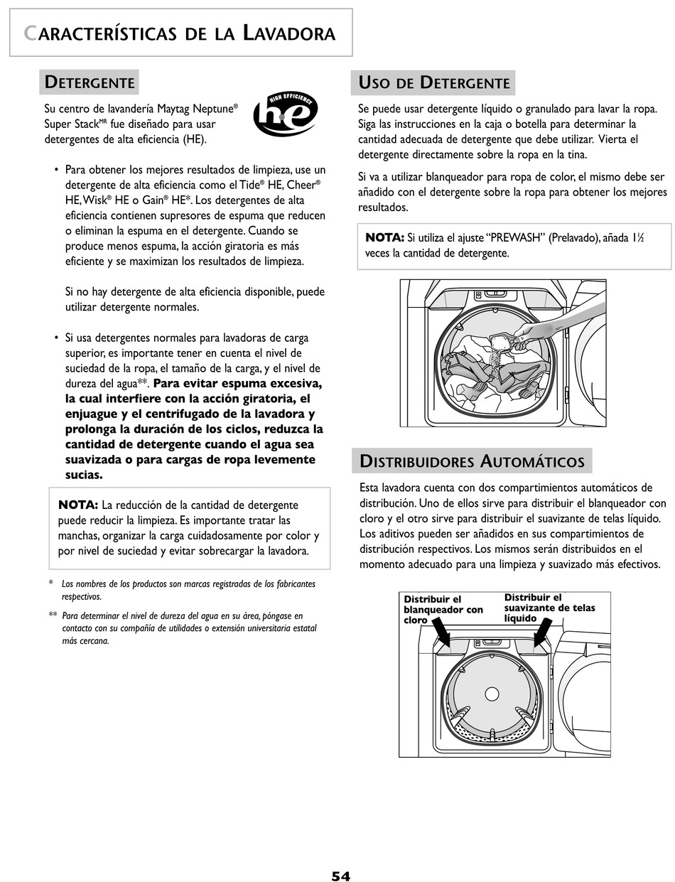 manual de lavadora maytag en español