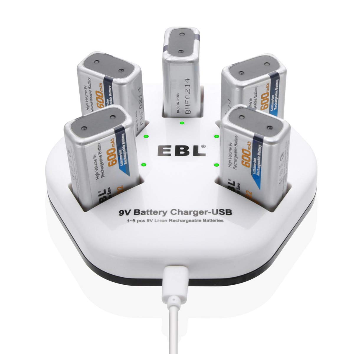 9v rechargeable battery and charger