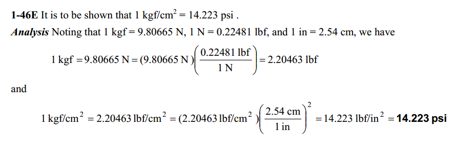 1kgf cm2 mpa