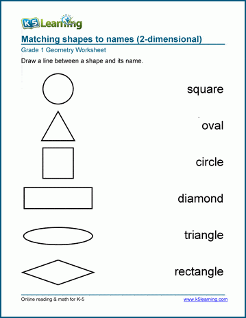 1st grade shapes worksheets