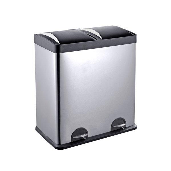 2 compartment garbage bin