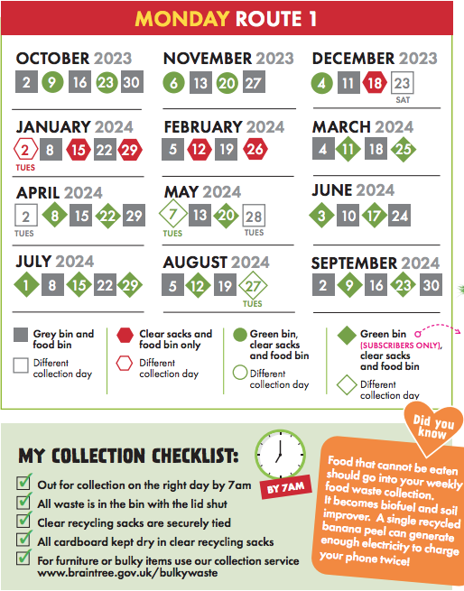 colchester recycling calendar 2023 free