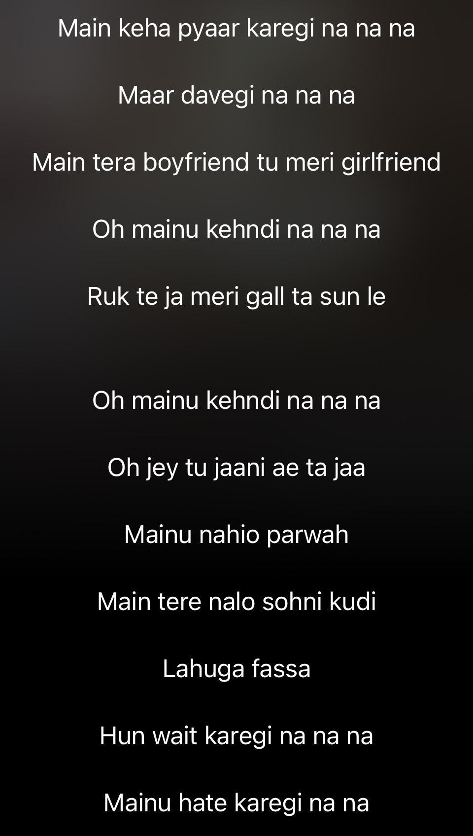 mein tera boyfriend lyrics