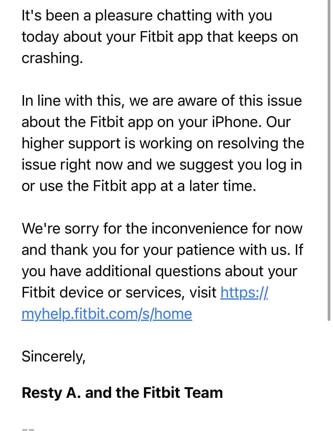 fitbit app crashing