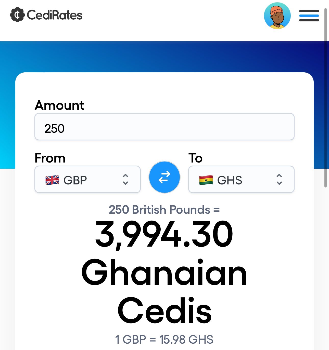 250 pounds in ghana cedis