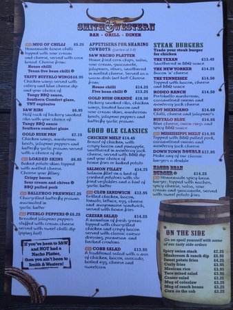 smith and western chichester menu